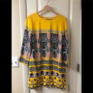 NWT 100% Silk J. Crew long sleeve print dress